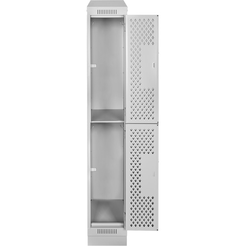 Casiers Clean Line, 2 niveaux, 12" x 12" x 82", Acier, Gris, Rivet (assembl&eacute;), Perfor&eacute; FMT Sales Ltd