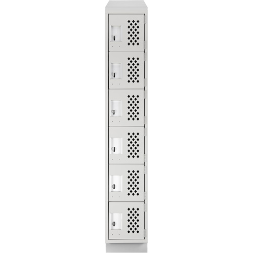 Assembled Lockerettes Clean Line Perforated Economy Lockers, 6 -tier, 18" x 72" x 12", Steel FMT Sales Ltd