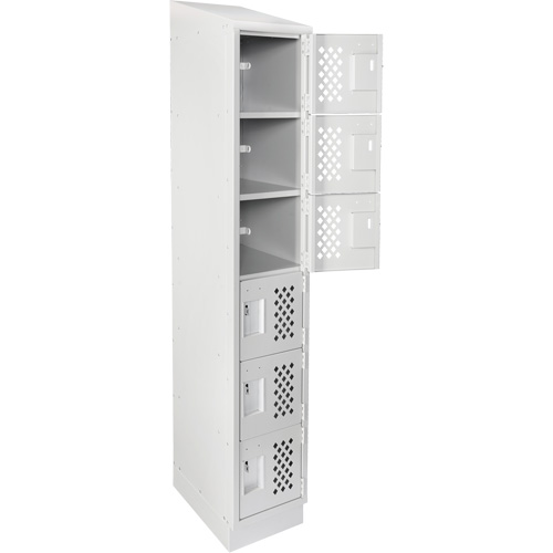 Assembled Lockerettes Clean Line Perforated Economy Lockers, 6 -tier, 18" x 72" x 12", Steel FMT Sales Ltd