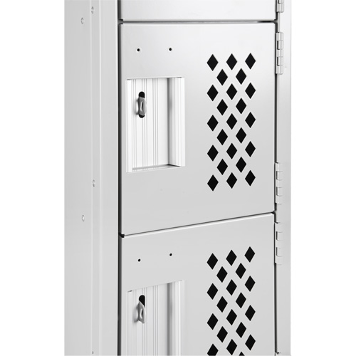Assembled Clean Line Perforated Economy Lockers, 6 -tier, Bank of 4, 18" x 72" x 12", Steel FMT Sales Ltd