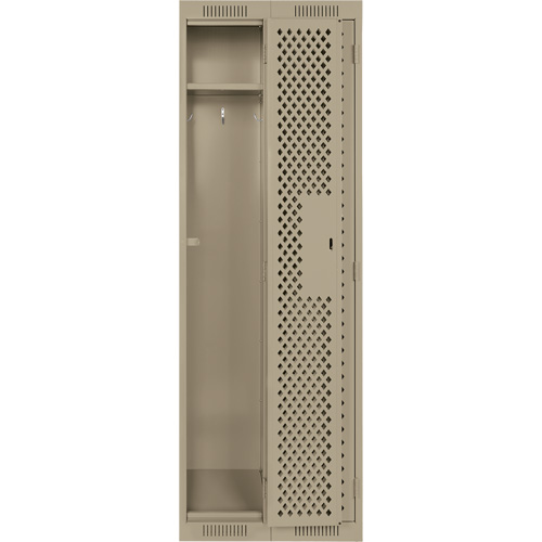 Clean Line Lockers, Bank of 2, 24" x 15" x 72", Steel, Beige, Rivet (Assembled), Perforated FMT Sales Ltd