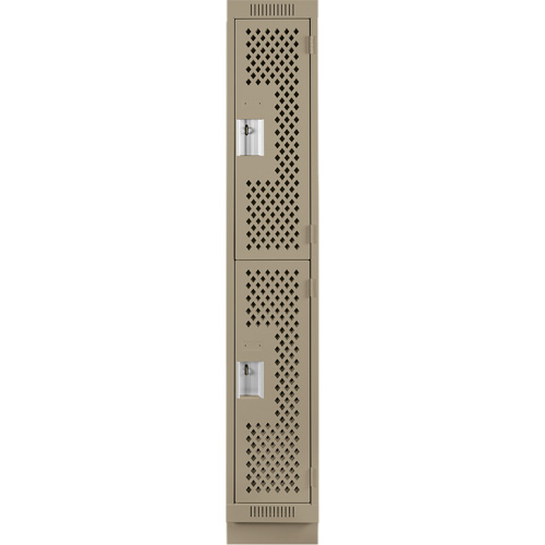 Clean Line Lockers, 2 -tier, 12" x 12" x 76", Steel, Beige, Rivet (Assembled), Perforated FMT Sales Ltd
