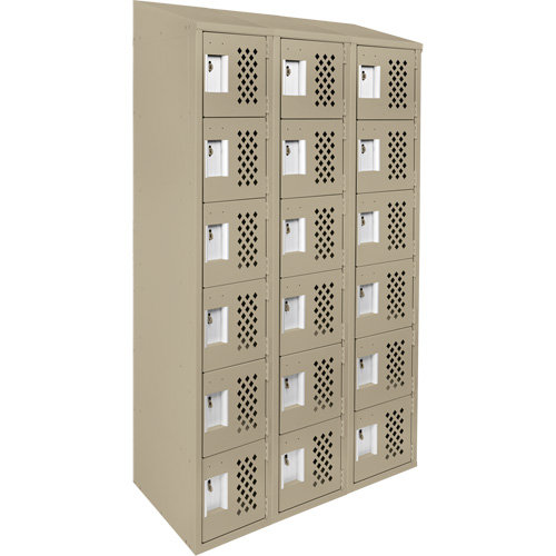 Clean-Line Perforated Lockerette, 6 -tier, Bank of 3, 12" x 72" x 12", Steel FMT Sales Ltd