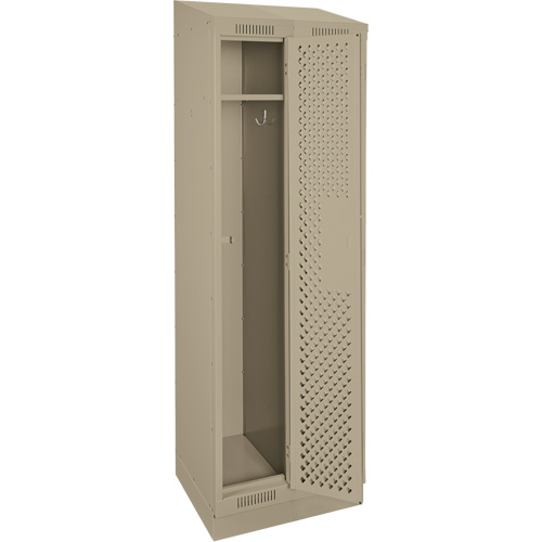 Clean Line Lockers, Bank of 2, 24" x 12" x 82", Steel, Beige, Rivet (Assembled), Perforated FMT Sales Ltd