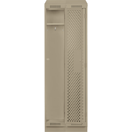 Clean Line Lockers, Bank of 2, 24" x 12" x 82", Steel, Beige, Rivet (Assembled), Perforated FMT Sales Ltd