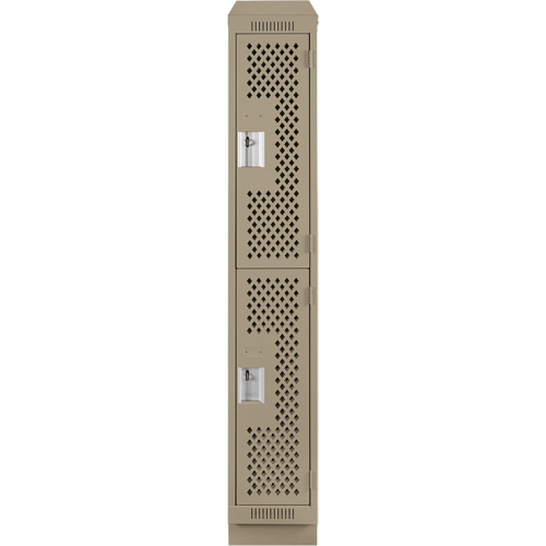 Casiers Clean Line, 2 niveaux, 12" x 18" x 82", Acier, Beige, Rivet (assembl&eacute;), Perfor&eacute; FMT Sales Ltd