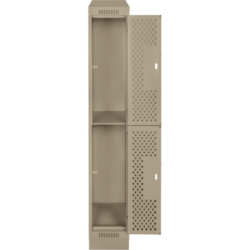 Casiers Clean Line, 2 niveaux, 12" x 18" x 82", Acier, Beige, Rivet (assembl&eacute;), Perfor&eacute; FMT Sales Ltd