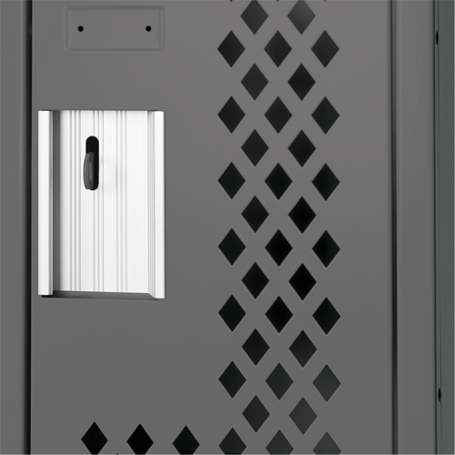 Clean Line Lockers, Bank of 3, 36" x 15" x 72", Steel, Charcoal, Rivet (Assembled), Perforated FMT Sales Ltd