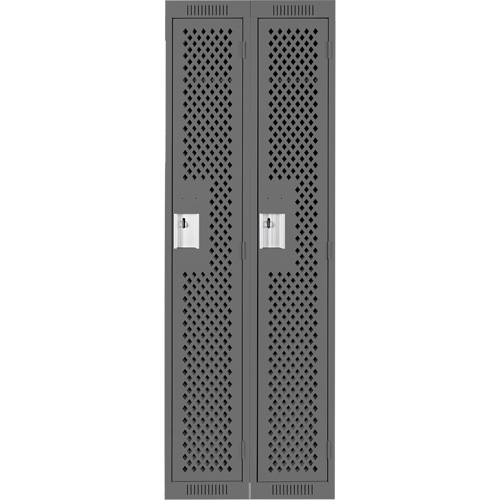 Clean Line Lockers, Bank of 2, 24" x 12" x 72", Steel, Charcoal, Rivet (Assembled), Perforated FMT Sales Ltd