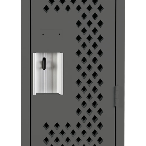 Clean Line Lockers, Bank of 3, 36" x 15" x 72", Steel, Charcoal, Rivet (Assembled), Perforated FMT Sales Ltd