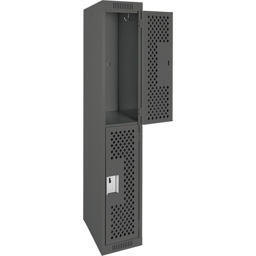 Casiers Clean Line, 2 niveaux, 12" x 15" x 72", Acier, Charbon, Rivet (assembl&eacute;), Perfor&eacute; FMT Sales Ltd