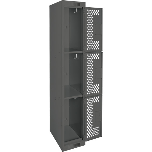 Casiers Clean Line, 3 niveaux, 12" x 12" x 72", Acier, Charbon, Rivet (assembl&eacute;), Perfor&eacute; FMT Sales Ltd