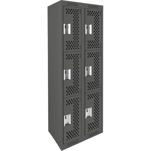 Casiers Clean Line, 3 niveaux, Bloc de 2, 24" x 12" x 72", Acier, Charbon, Rivet (assembl&eacute;), Perfor&eacute; FMT Sales Ltd