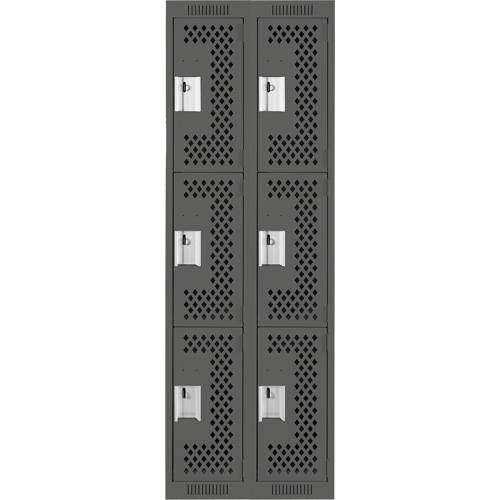 Casiers Clean Line, 3 niveaux, Bloc de 2, 24" x 12" x 72", Acier, Charbon, Rivet (assembl&eacute;), Perfor&eacute; FMT Sales Ltd