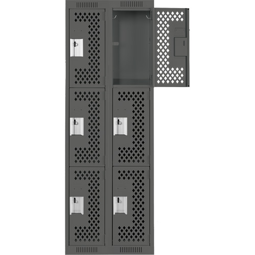 Casiers Clean Line, 3 niveaux, Bloc de 2, 24" x 12" x 72", Acier, Charbon, Rivet (assembl&eacute;), Perfor&eacute; FMT Sales Ltd