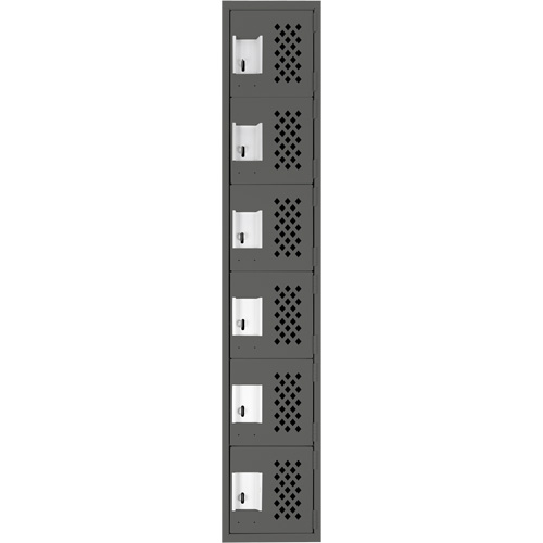 Clean-Line Perforated Lockerette, 6 -tier, 12" x 72" x 12", Steel FMT Sales Ltd