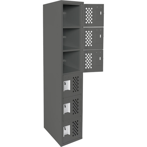 Clean-Line Perforated Lockerette, 6 -tier, 12" x 72" x 12", Steel FMT Sales Ltd