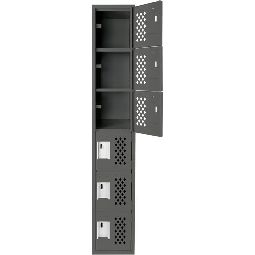 Clean-Line Perforated Lockerette, 6 -tier, 12" x 72" x 12", Steel FMT Sales Ltd