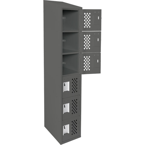 Clean-Line Perforated Lockerette, 6 -tier, 12" x 72" x 12", Steel FMT Sales Ltd