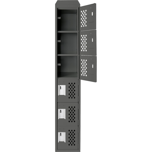 Clean-Line Perforated Lockerette, 6 -tier, 12" x 72" x 12", Steel FMT Sales Ltd