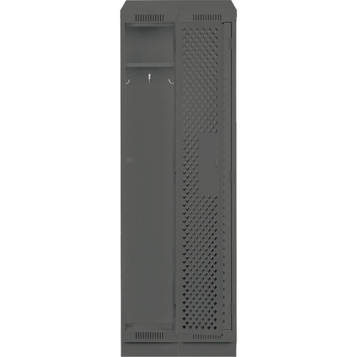 Clean Line Lockers, Bank of 2, 24" x 12" x 82", Steel, Charcoal, Rivet (Assembled), Perforated FMT Sales Ltd