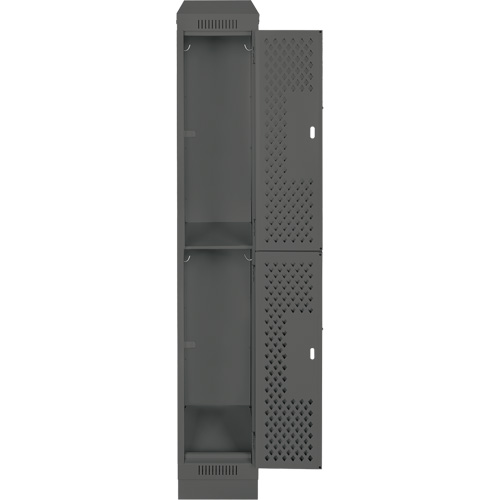 Casiers Clean Line, 2 niveaux, 12" x 12" x 82", Acier, Charbon, Rivet (assembl&eacute;), Perfor&eacute; FMT Sales Ltd