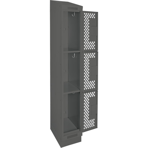 Casiers Clean Line, 3 niveaux, 12" x 18" x 82", Acier, Charbon, Rivet (assembl&eacute;), Perfor&eacute; FMT Sales Ltd