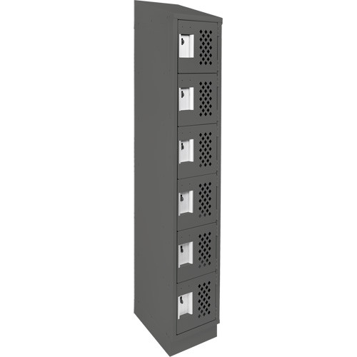 Assembled Lockerettes Clean Line Perforated Economy Lockers, 6 -tier, 18" x 72" x 12", Steel FMT Sales Ltd