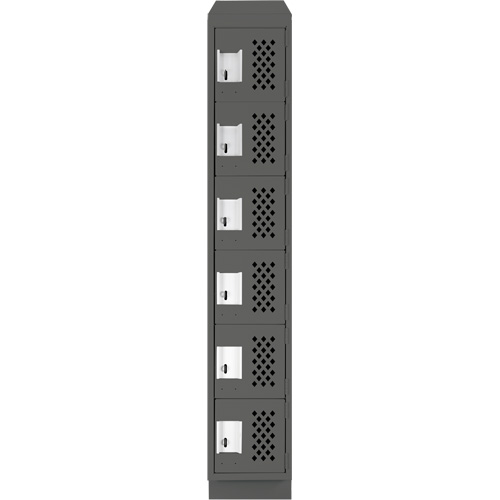 Assembled Lockerettes Clean Line Perforated Economy Lockers, 6 -tier, 18" x 72" x 12", Steel FMT Sales Ltd