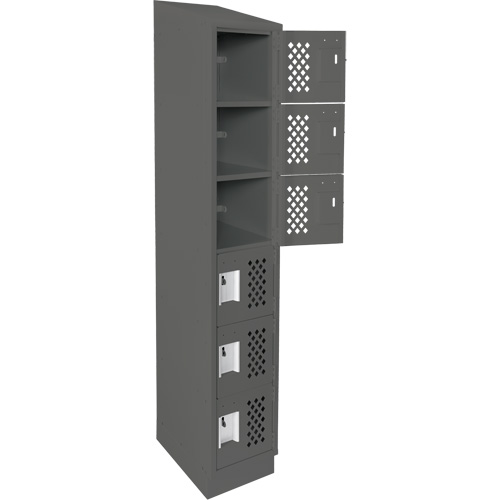 Assembled Lockerettes Clean Line Perforated Economy Lockers, 6 -tier, 18" x 72" x 12", Steel FMT Sales Ltd