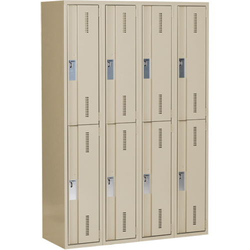 Casiers robustes Concorde, 2 niveaux, Bloc de 4, 48" x 18" x 72", Acier, Beige, Soud&eacute; (assembl&eacute;) FMT Sales Ltd