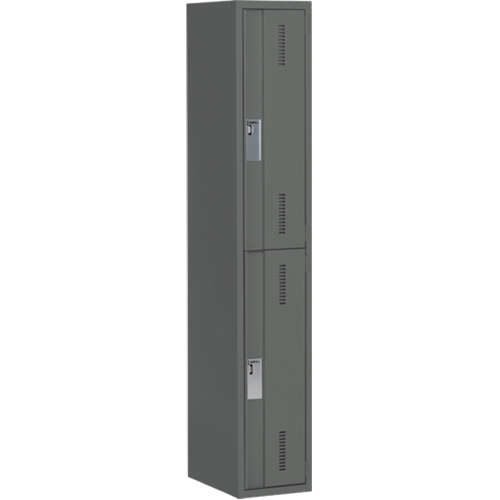 Concorde Heavy-Duty Lockers, 2 -tier, 12" x 18" x 72", Steel, Charcoal, Welded (Assembled) FMT Sales Ltd