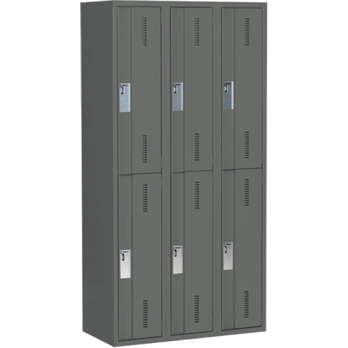Casiers robustes Concorde, 2 niveaux, Bloc de 3, 36" x 18" x 72", Acier, Charbon, Soud&eacute; (assembl&eacute;) FMT Sales Ltd
