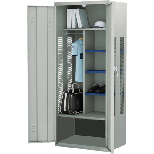 Gear Locker, Steel, 36" W x 24" D x 72" H, Grey FMT Sales Ltd