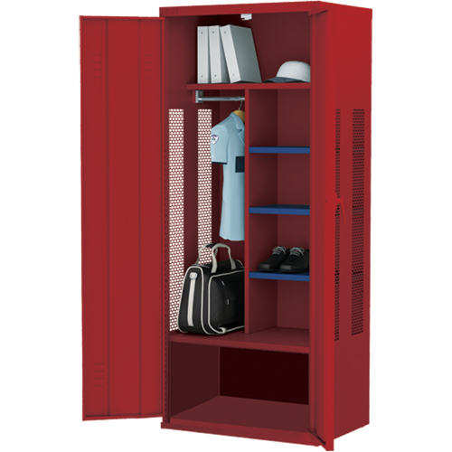 Deluxe Gear Locker, Steel, 36" W x 24" D x 72" H, Red FMT Sales Ltd