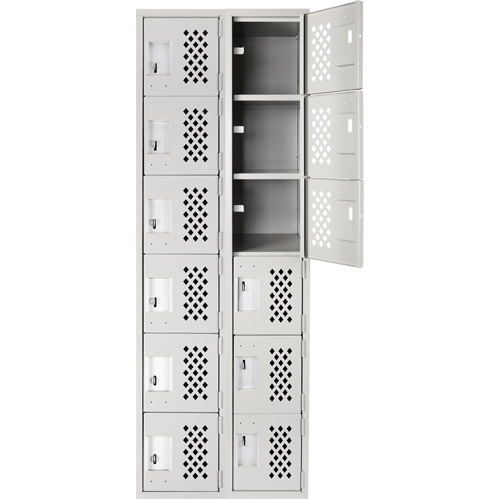 Clean Line Lockerettes, 6 -tier, Bank of 2, 18" x 72" x 12", Steel FMT Sales Ltd
