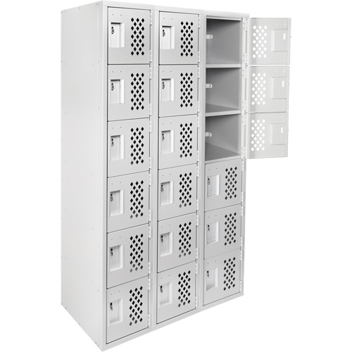 Clean Line Lockerettes, 6 -tier, Bank of 3, 18" x 72" x 12", Steel FMT Sales Ltd