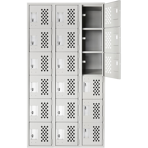 Clean Line Lockerettes, 6 -tier, Bank of 3, 18" x 72" x 12", Steel FMT Sales Ltd