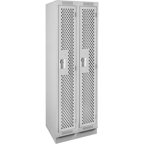 Clean Line Lockers, Bank of 2, 24" x 12" x 76", Steel, Grey, Rivet (Assembled), Perforated FMT Sales Ltd