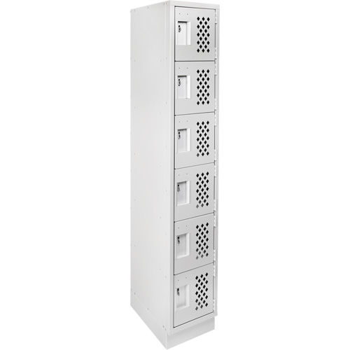 Assembled Lockerettes Clean Line Perforated Economy Lockers, 6 -tier, 18" x 72" x 12", Steel FMT Sales Ltd