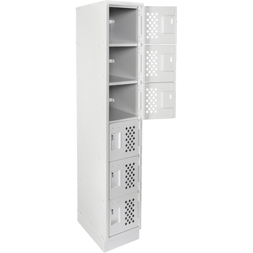 Assembled Lockerettes Clean Line Perforated Economy Lockers, 6 -tier, 18" x 72" x 12", Steel FMT Sales Ltd