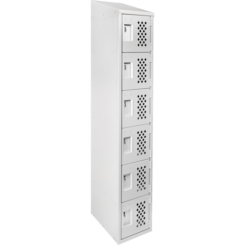 Assembled Lockerettes Clean Line Perforated Economy Lockers, 6 -tier, 18" x 72" x 12", Steel FMT Sales Ltd