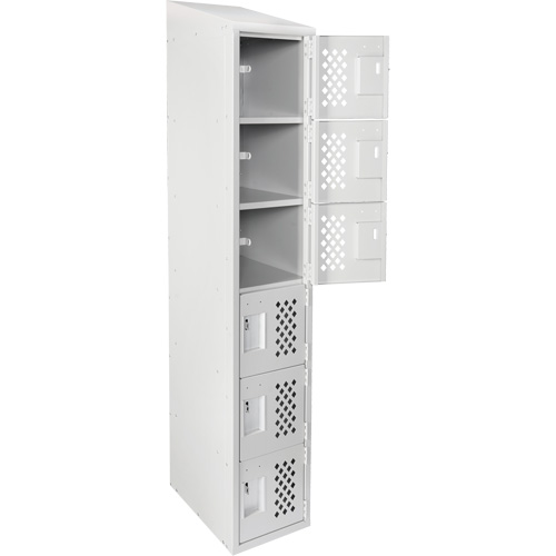 Assembled Lockerettes Clean Line Perforated Economy Lockers, 6 -tier, 18" x 72" x 12", Steel FMT Sales Ltd