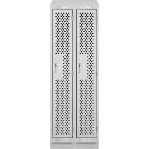 Clean Line Lockers, Bank of 2, 24" x 12" x 82", Steel, Grey, Rivet (Assembled), Perforated FMT Sales Ltd