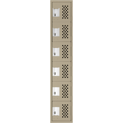 Assembled Lockerettes Clean Line Perforated Economy Lockers, 6 -tier, 18" x 72" x 12", Steel FMT Sales Ltd