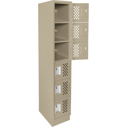 Assembled Lockerettes Clean Line Perforated Economy Lockers, 6 -tier, 18" x 72" x 12", Steel FMT Sales Ltd