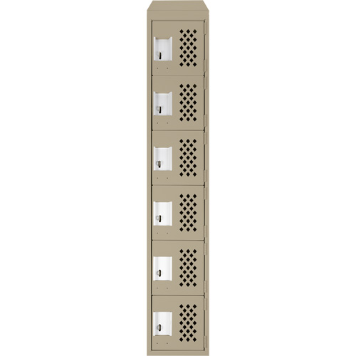 Clean-Line Perforated Lockerette, 6 -tier, 12" x 72" x 12", Steel FMT Sales Ltd