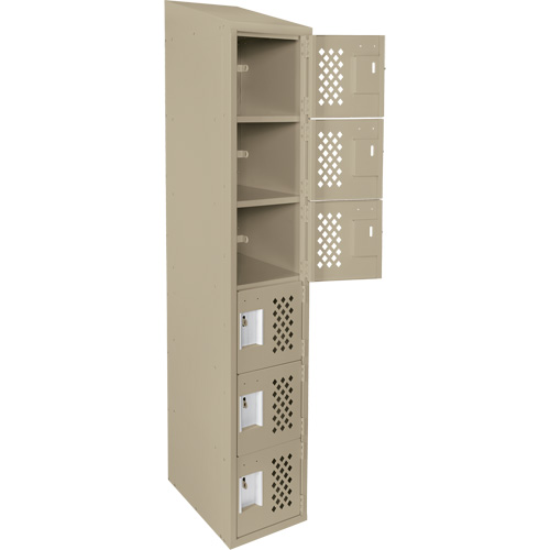 Clean-Line Perforated Lockerette, 6 -tier, 12" x 72" x 12", Steel FMT Sales Ltd