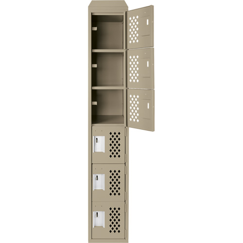 Clean-Line Perforated Lockerette, 6 -tier, 12" x 72" x 12", Steel FMT Sales Ltd