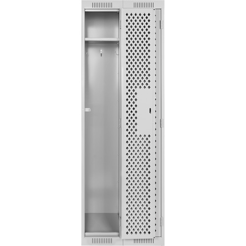 Clean Line Lockers, 2 -tier, 12" x 12" x 72", Steel, Grey, Rivet (Assembled), Perforated FMT Sales Ltd
